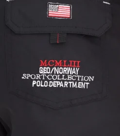 Nachtwäsche & Bademode|Shorts & Bermudas*GEOGRAPHICAL NORWAY Quoyal Herren Schwimm-Hose mit Print und Farbakzenten Badehose stylische Schwimm-Shorts 001 Schwarz