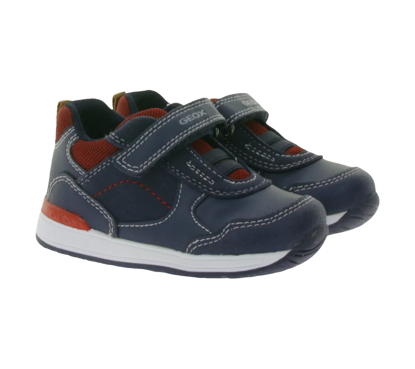 Turnschuhe*GEOX B Rishon B. A Kleinkinder Sneaker mit atmungsaktiver Sohle Mid-Cut-Schuhe mit Klettverschluss Baby-Schuhe B160RA 054AU C0735 Dunkelblau
