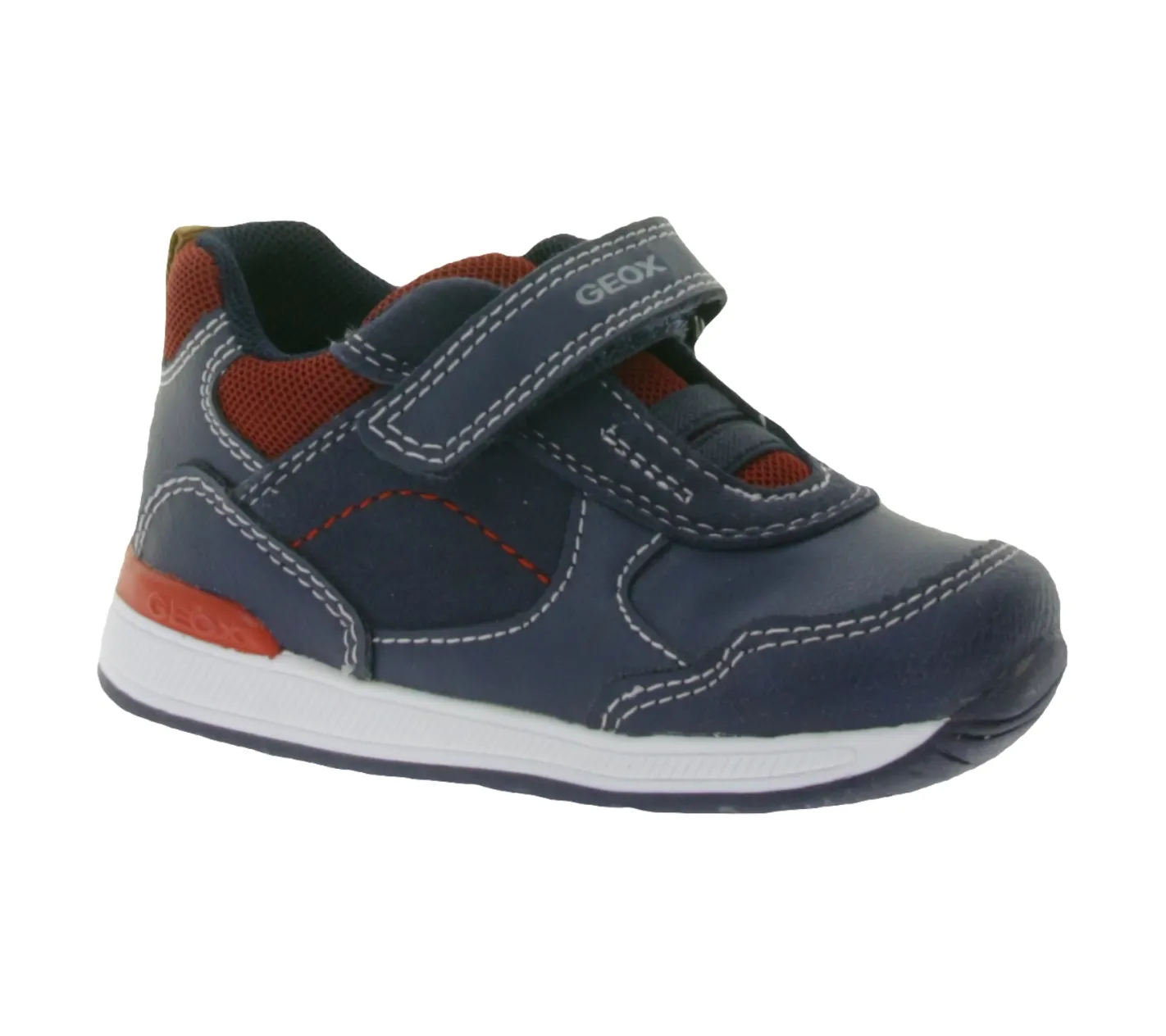 Turnschuhe*GEOX B Rishon B. A Kleinkinder Sneaker mit atmungsaktiver Sohle Mid-Cut-Schuhe mit Klettverschluss Baby-Schuhe B160RA 054AU C0735 Dunkelblau