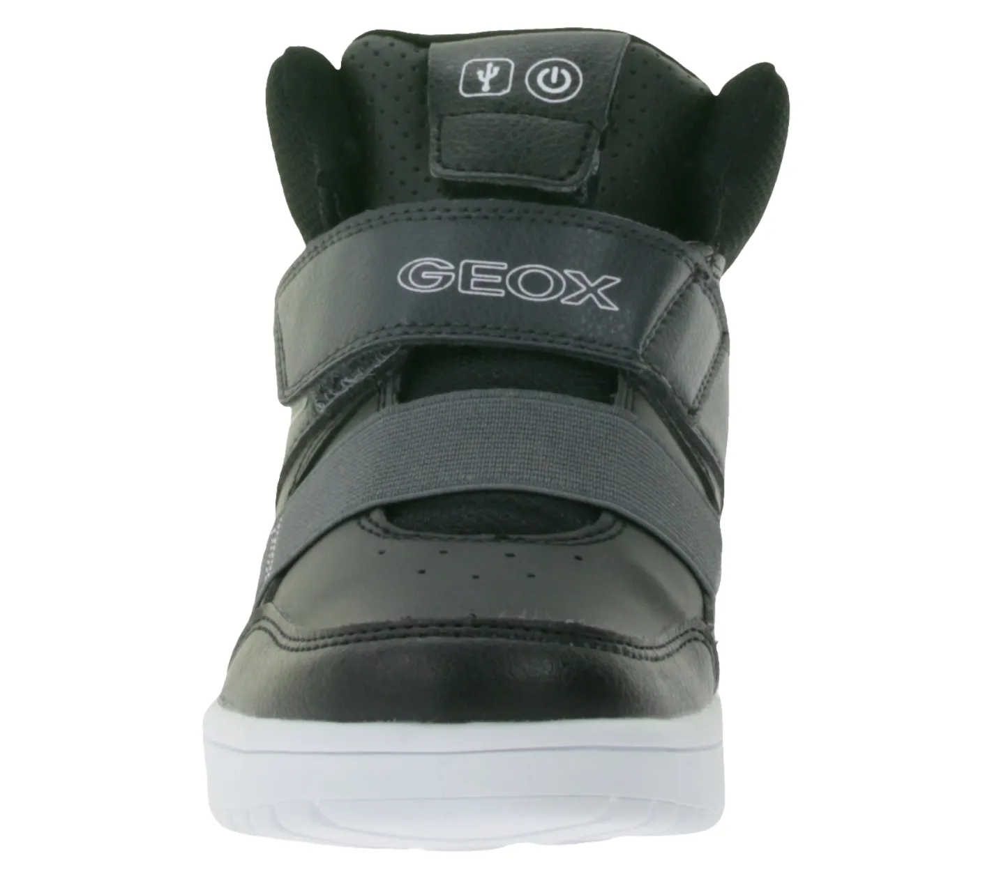 Turnschuhe*GEOX Luminous Xled Kinder Alltags-Sneaker mit atmungsaktiver Sohle Mid-Cut-Schuhe mit Klettverschluss für Jungen und Mädchen in Schwarz, Blau oder Pink