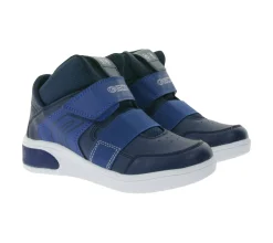Turnschuhe*GEOX Luminous Xled Kinder Alltags-Sneaker mit atmungsaktiver Sohle Mid-Cut-Schuhe mit Klettverschluss für Jungen und Mädchen in Schwarz, Blau oder Pink