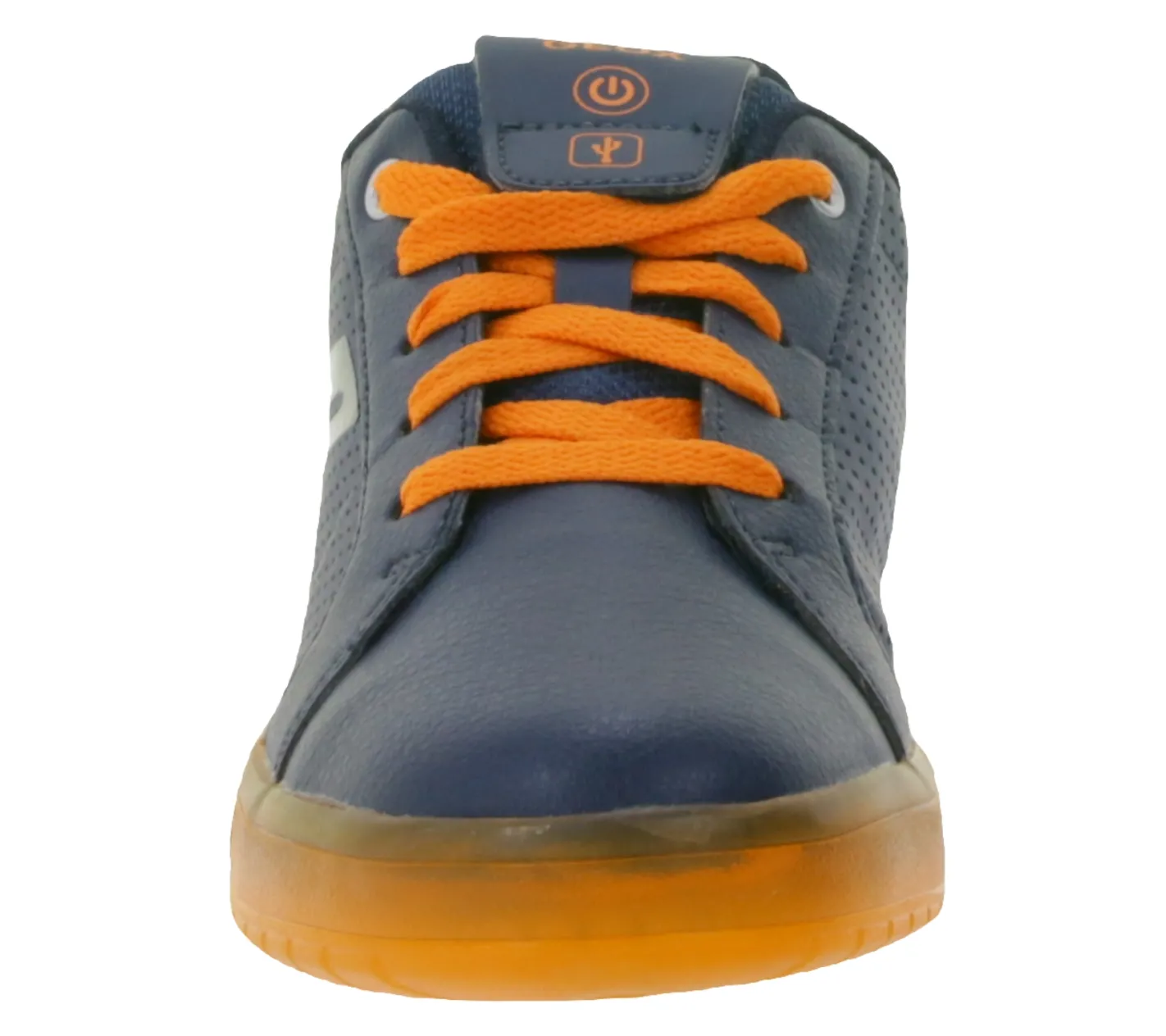 Turnschuhe*GEOX RESPIRA Kommodor Kinder Alltags-Sneaker mit atmungsaktiver Sohle Freizeit-Schuhe für Jungen und Mädchen J745PB 0BCBU , Blau/Gelb oder Schwarz/Grau Blau/Orange