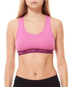 Sportoberbekleidung|Socken & Unterwäsche*GIN TONIC Damen Sport-BH mit Ringerrücken Bustier 212061938 Pink