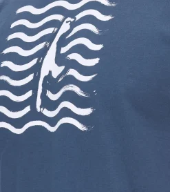 Tops & T-Shirts|T-Shirts & Tank Tops*green SYLT Herren Baumwoll-Shirt mit Wellenoptik und Sylt Grafik 0100-007 Dunkelblau