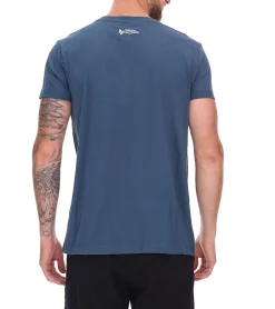 Tops & T-Shirts|T-Shirts & Tank Tops*green SYLT Herren Baumwoll-Shirt mit Wellenoptik und Sylt Grafik 0100-007 Dunkelblau