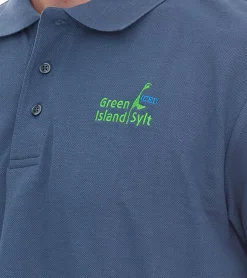 Hemden & Poloshirts*green SYLT Herren Polo-Shirt Slim Fit Baumwoll-Shirt Kurzarm-Shirt Basic-Shirt 0100-009 Blau