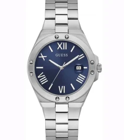 Herrenuhren|Herrenuhren*GUESS Perspective Herren Armbanduhr mit Datumsanzeige Quarz-Uhr 41mm Edelstahl-Uhr GW0276G1 Silber