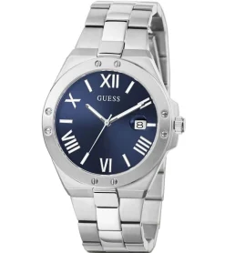 Herrenuhren|Herrenuhren*GUESS Perspective Herren Armbanduhr mit Datumsanzeige Quarz-Uhr 41mm Edelstahl-Uhr GW0276G1 Silber