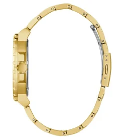 Herrenuhren|Herrenuhren*GUESS Track Herren Armband-Uhr mit Wasserdichtigkeit 5 ATM Quarz-Uhr 44mm Edelstahl-Uhr GW0426G2 Gold