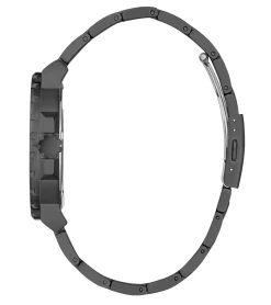 Herrenuhren|Herrenuhren*GUESS Track Herren Armband-Uhr mit Wasserdichtigkeit 5 ATM Quarz-Uhr 44mm Edelstahl-Uhr GW0426G3 Schwarz