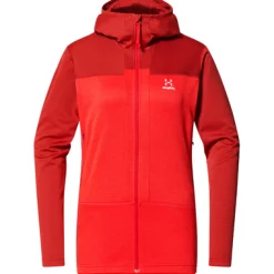 Mäntel & Jacken*Haglöfs Damen Fleecejacken Roc Flash Mid Hoodie Jacke Rot