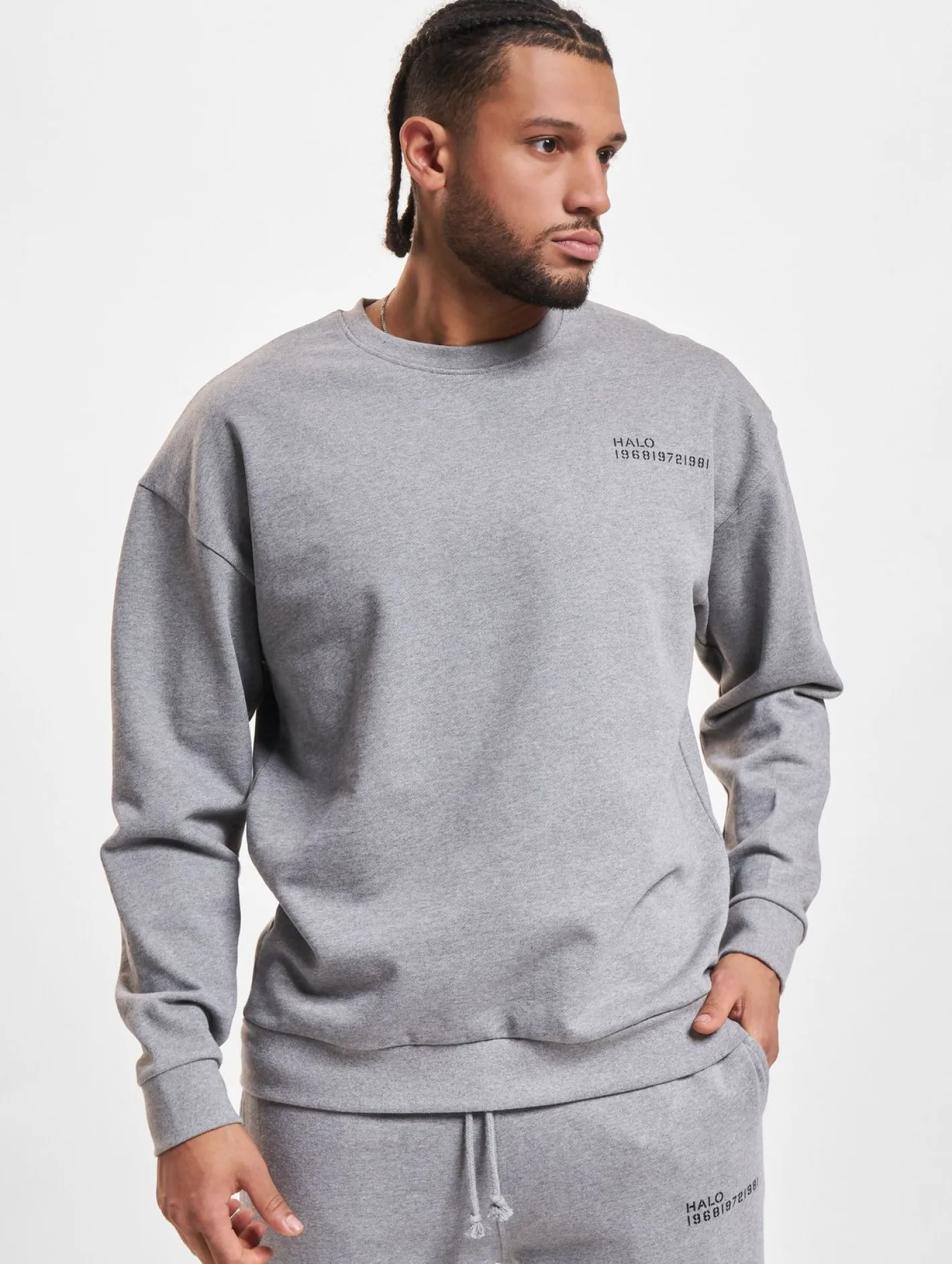 Sweater & Pullover|Pullover & Sweater*HALO Essential Crew Sweatshirt grau meliert