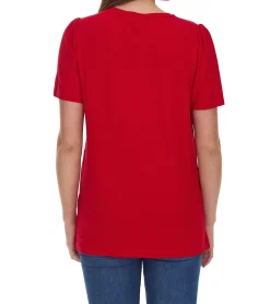 Tops & T-Shirts*HECHTER PARIS Damen T-Shirt Sommer-Shirt mit leichten Puffärmeln 26272246 Rot