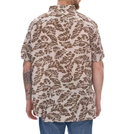 Hemden & Poloshirts*O46bpx Herren Baumwoll-Hemd Kurzarm-Hemd Sommer-Hemd Urlaubs-Shirt 910579 Beige/Braun