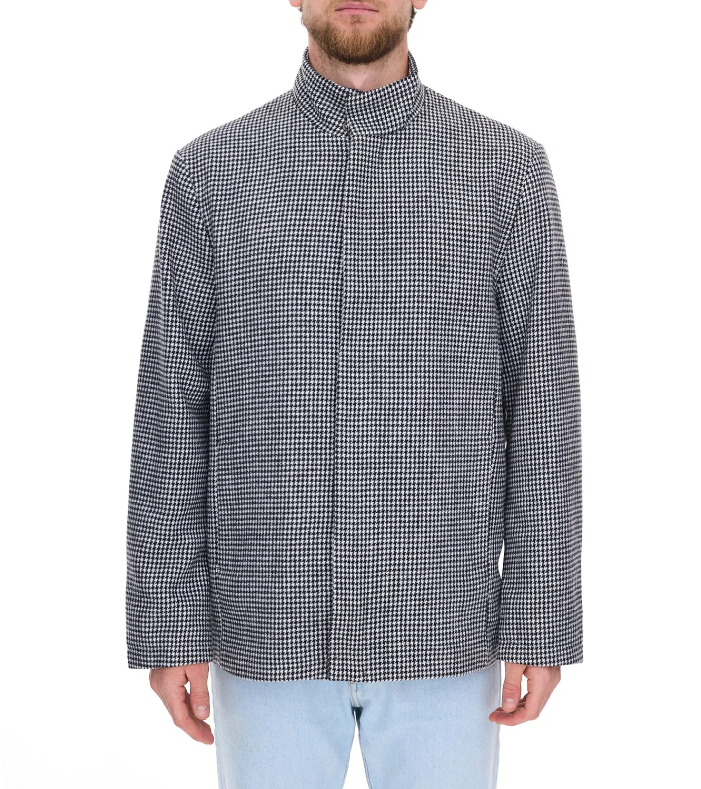 Jacken & Mäntel*O46bpx Herren Übergangs-Jacke mit Hahnentritt-Muster Frühlings-Jacke 957466 Schwarz/Weiß