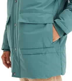 Jacken & Mäntel*O46bpx Herren Funktionsjacke mit Fellkapuze nachhaltiger gesteppter Parka Outdoor-Jacke mit abnehmbarer Kapuze 948068 Graugrün