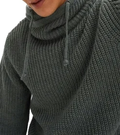 Große Größen|Pullover & Sweater*O46bpx Herren Grobstrick-Pullover mit Schalkragen Alltags-Pullover Sweater 936466 Eukalyptusgrün