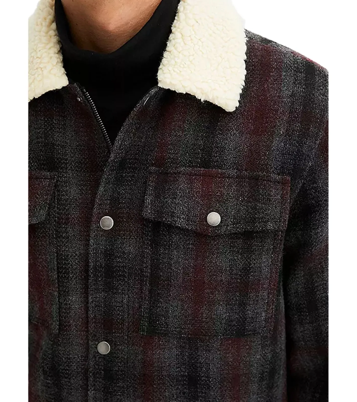 Hemden & Poloshirts|Jacken & Mäntel*O46bpx Herren Hemd-Jacke Kunstfelljacke im Karo-Muster modisches Langarm-Hemd 957592 Schwarz/Grau/Rot