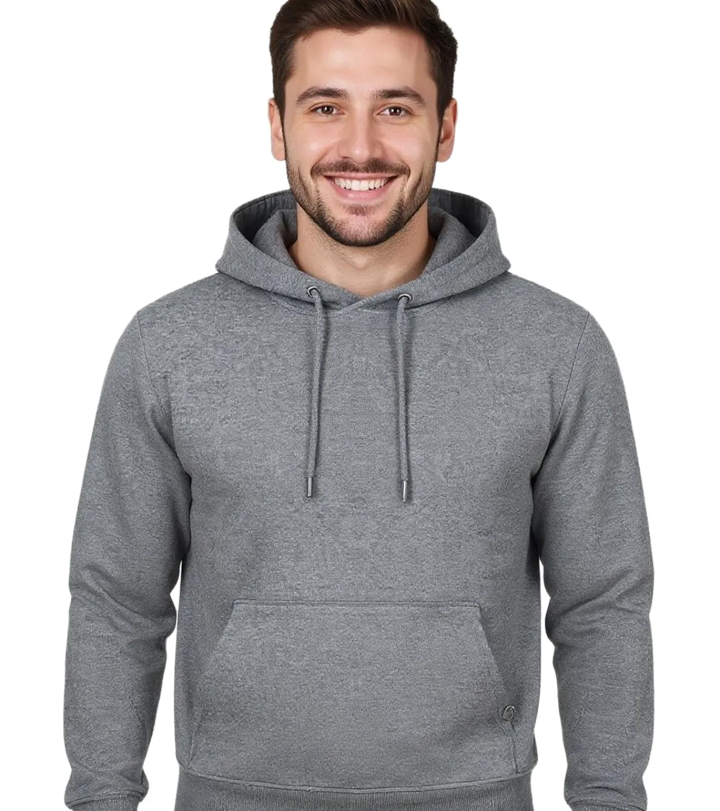 Große Größen|Pullover & Sweater*O46R Herren Hoodie Kapuzen-Pullover Basic-Pullover moderner Baumwoll-Pullover Sweater Große Größen Grau