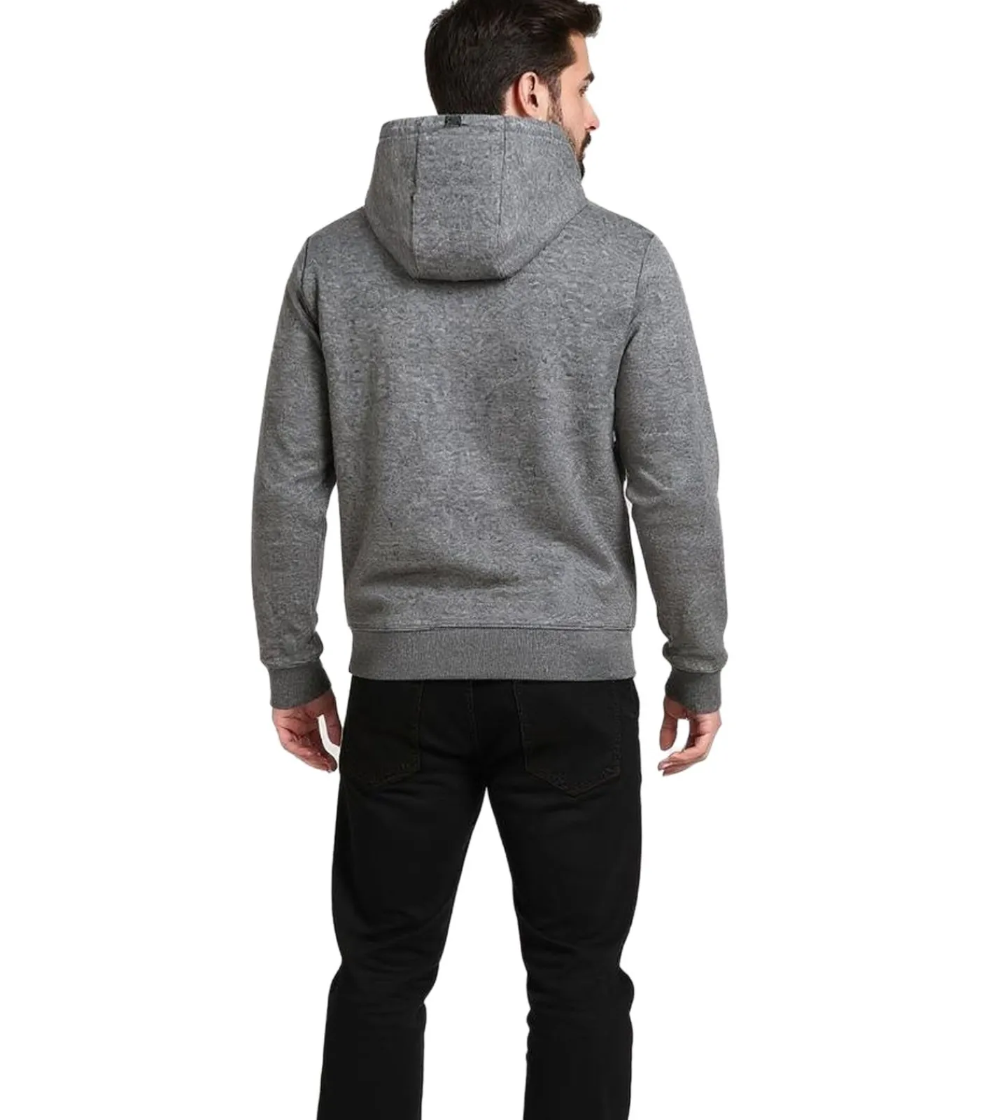 Große Größen|Pullover & Sweater*O46R Herren Hoodie Kapuzen-Pullover Basic-Pullover moderner Baumwoll-Pullover Sweater Große Größen Grau