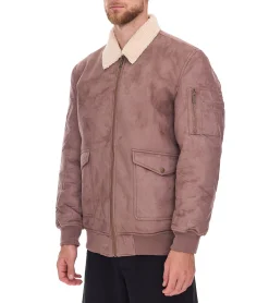 Jacken & Mäntel*O46bpx Herren Kernige Jacke in Wildlederoptik mit Teddykragen Outdoor-Jacke 955829 Hell-Braun