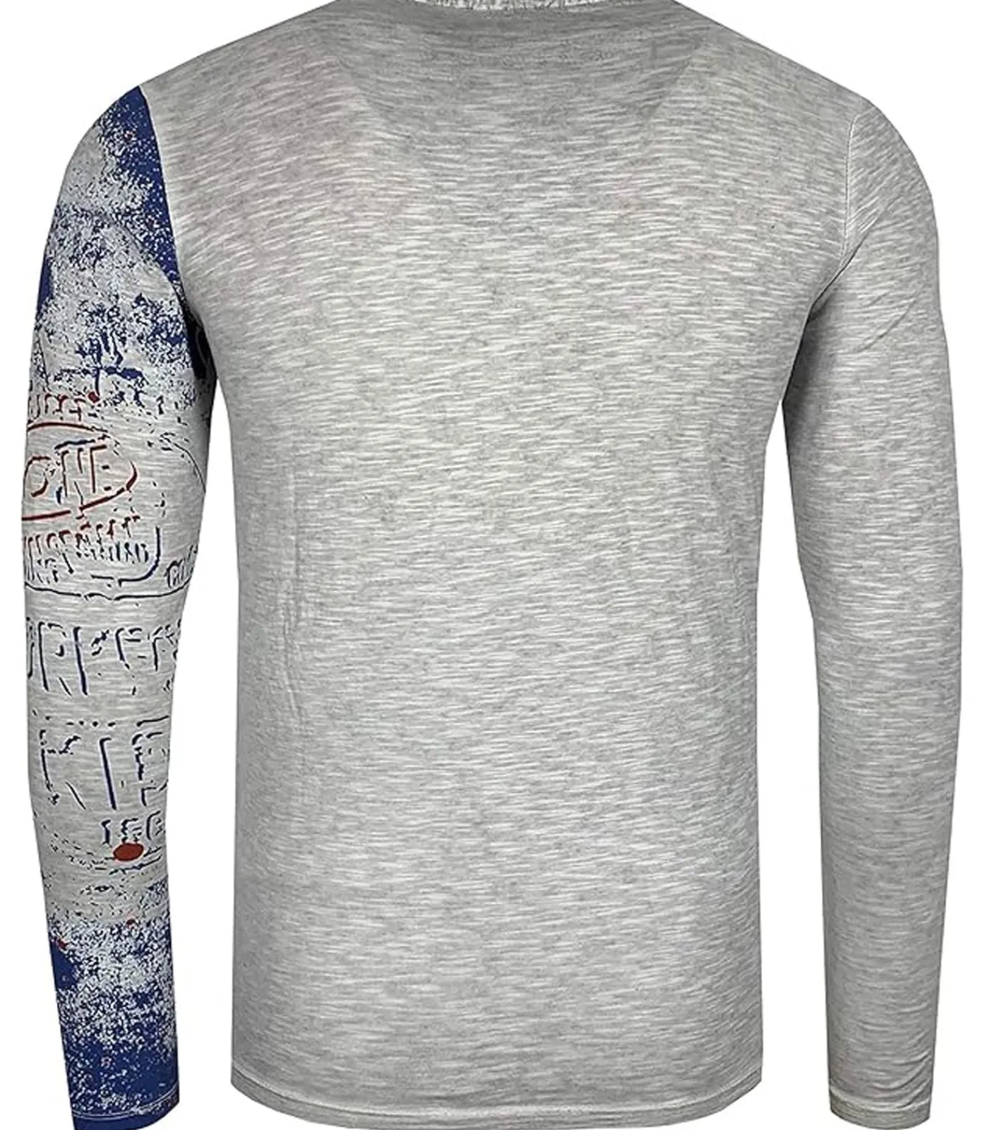 Pullover & Sweater*O46rn Herren Longsleeve im Vintage-Stil Work in Progress Langarm-Shirt Rundhals Baumwoll-Shirt R-10109 Hellgrau