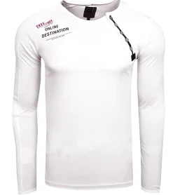 Große Größen|Pullover & Sweater*O46rn Herren Longsleeve mit kleinem Schriftzug-Print Baumwoll-Langarm-Shirt Sommer-Pullover Freizeit-Shirt R-10120 Weiß