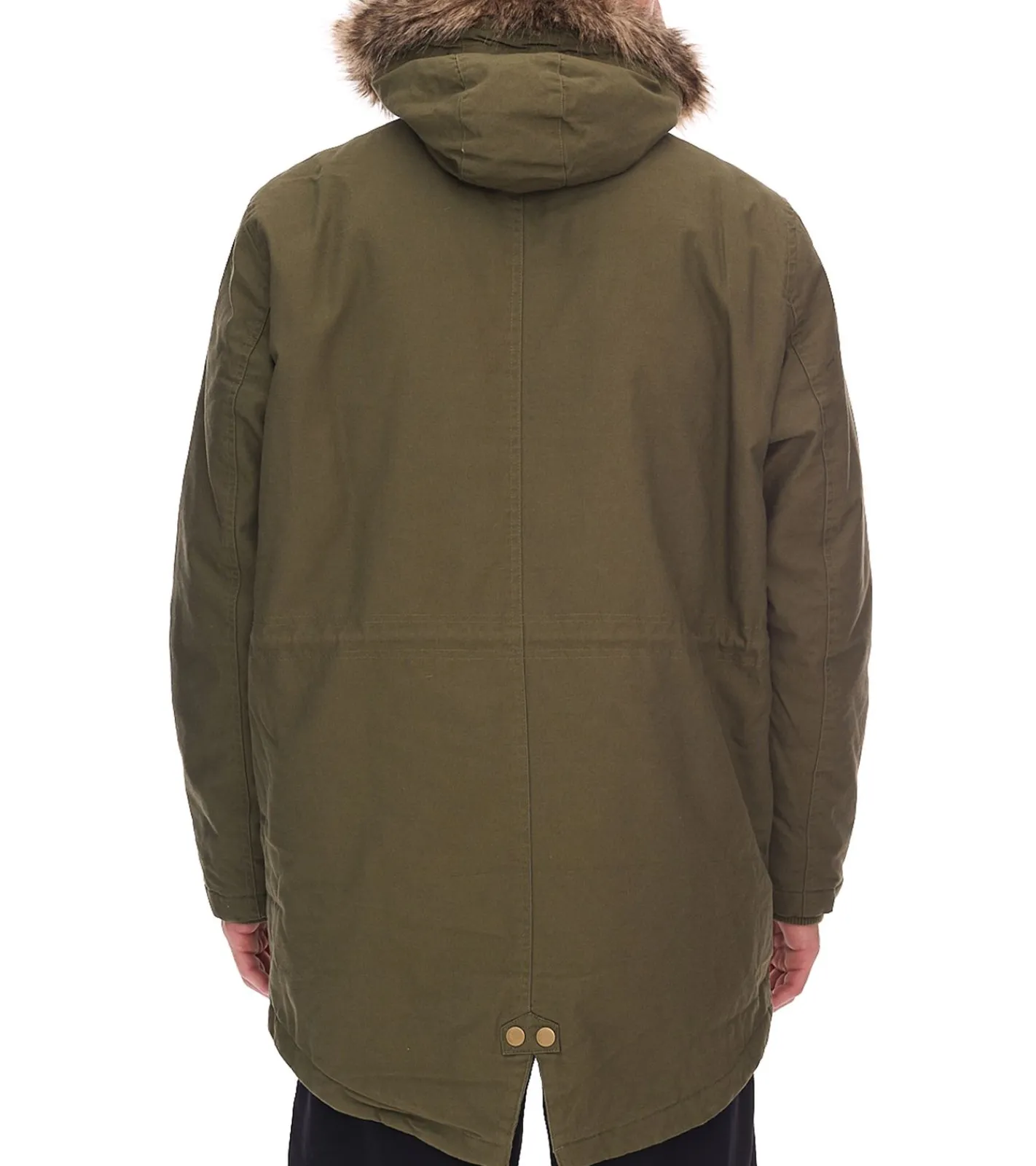 Jacken & Mäntel*O46bpx Herren Parka mit Fellkapuze längere Jacke im Military Look Baumwoll-Jacke 940163 Khaki-Grün