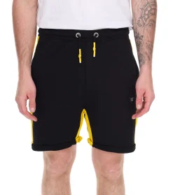 Sportunterbekleidung|Jogginghosen & Fitnessmode*O46rn Herren Sport-Short Baumwoll-Shorts kurze Fitness-Hose Trainings-Hose R-13631 oder Schwarz/Weiß Schwarz/Gelb