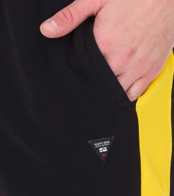 Sportunterbekleidung|Jogginghosen & Fitnessmode*O46rn Herren Sport-Short Baumwoll-Shorts kurze Fitness-Hose Trainings-Hose R-13631 oder Schwarz/Weiß Schwarz/Gelb