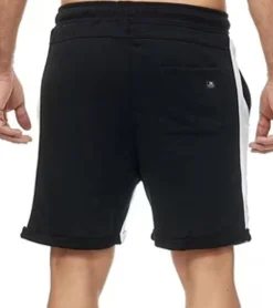 Sportunterbekleidung|Jogginghosen & Fitnessmode*O46rn Herren Sport-Short Baumwoll-Shorts kurze Fitness-Hose Trainings-Hose R-13631 oder Schwarz/Weiß Schwarz/Gelb