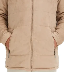 Jacken & Mäntel*O46bpx Herren Stepp-Jacke in Veloursleder-Optik mit Kapuze wattierte Jacke 919039 Beige