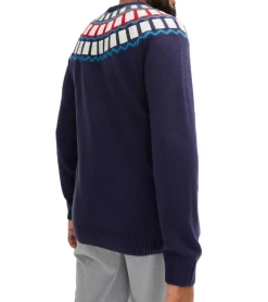 Große Größen|Pullover & Sweater*O46bpx Herren Strick-Pullover mit geometrischen Muster Freizeit-Sweater in Schwarz oder Blau