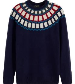 Große Größen|Pullover & Sweater*O46bpx Herren Strick-Pullover mit geometrischen Muster Freizeit-Sweater 920675 Blau