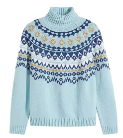 Pullover & Sweater*O46bpx Herren Strick-Pullover mit geometrischen Muster Freizeit-Sweater Große Größen 955017 Blau