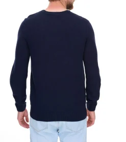 Pullover & Sweater*O46bpx Herren Strick-Sweater mit Weihnachts-Muster Langarm-Pullover Freizeit-Sweater 939615 Dunkel-Blau