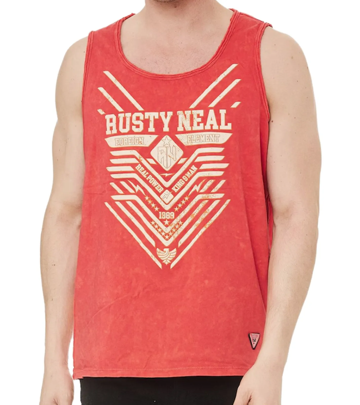T-Shirts & Tank Tops*O46rn Herren Tank-Top im Vintage-Design ärmelloses Shirt mit Urban-Print Sommer-Top R-15247 Koralle