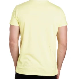 Große Größen|T-Shirts & Tank Tops*O46rn Herren T-Shirt Basic Baumwoll-Shirt verwaschenes Rundhals-Shirt Kurzarm R-15200 Neon Gelb