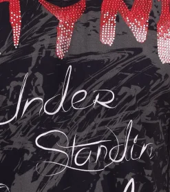 T-Shirts & Tank Tops*O46rn Herren T-Shirt mit aufwendigem Strass-Design Baumwoll-Shirt Rundhals-Shirt R-15162 Schwarz/Rot