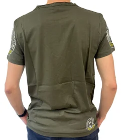 T-Shirts & Tank Tops*O46rn Herren T-Shirt mit Born with a Purpose Print Baumwoll-Shirt Rundhals-Shirt R-15216 Khaki