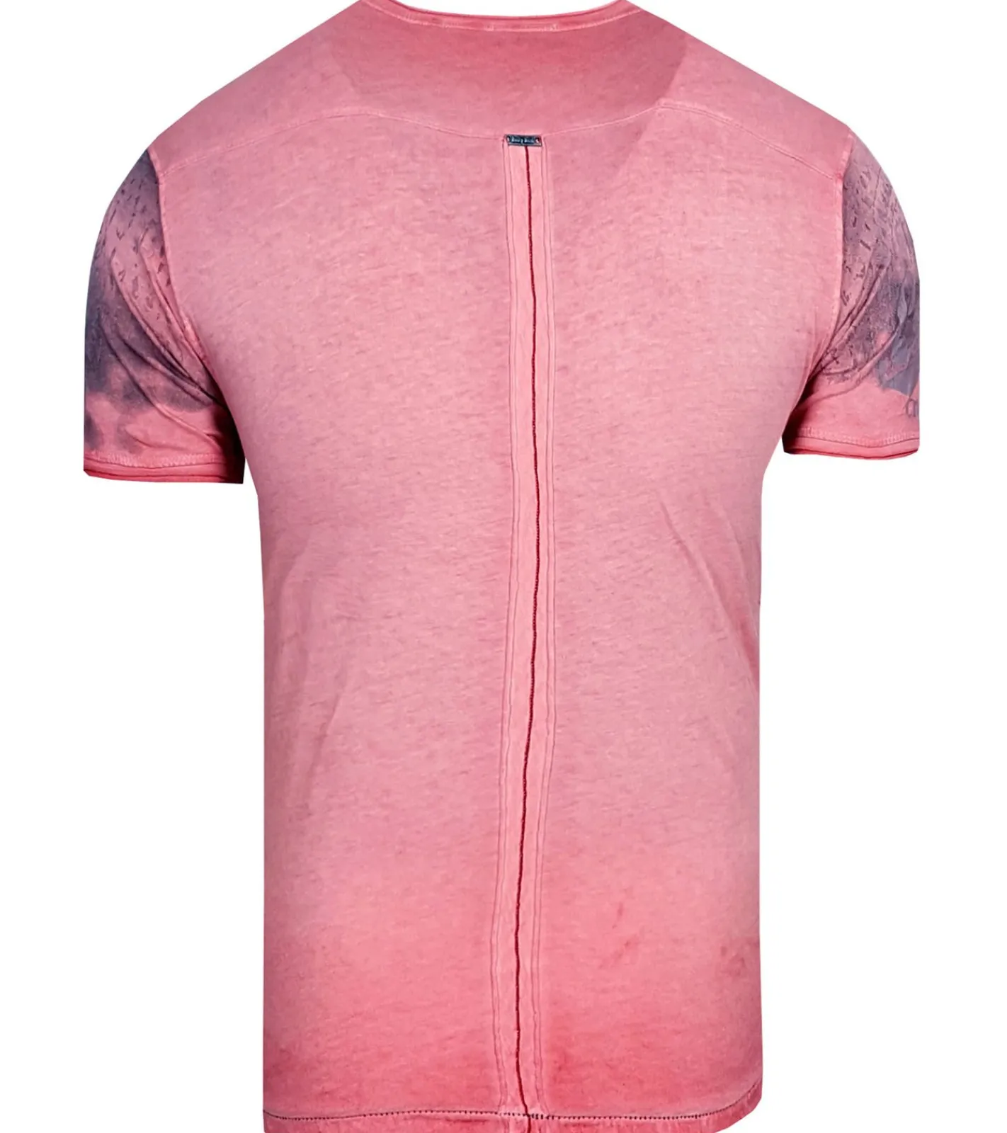 T-Shirts & Tank Tops*O46rn Herren T-Shirt mit plakativem Frontprint Baumwoll-Shirt Rundhals-Shirt R-15045 Rot