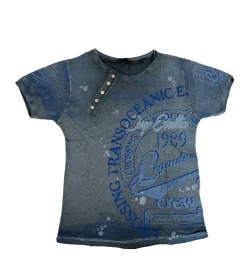 T-Shirts & Tank Tops*O46rn Herren T-Shirt mit plakativem Frontprint Baumwoll-Shirt Rundhals-Shirt R-15045 Dunkelgrau