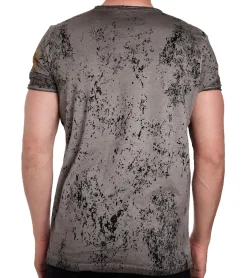 T-Shirts & Tank Tops*O46rn Herren T-Shirt mit Plunderer & Exploiter Print Baumwoll-Shirt Rundhals-Shirt R-15191 Mittelgrau