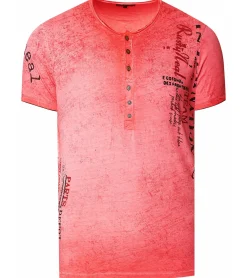 T-Shirts & Tank Tops*O46rn Herren T-Shirt mit seitlichem Print Baumwoll-Shirt modisches Kurzarm-Shirt R-15243 Rot