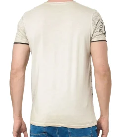 T-Shirts & Tank Tops*O46rn Herren T-Shirt mit seitlichem Print Baumwoll-Shirt modisches Kurzarm-Shirt R-15243 Braun