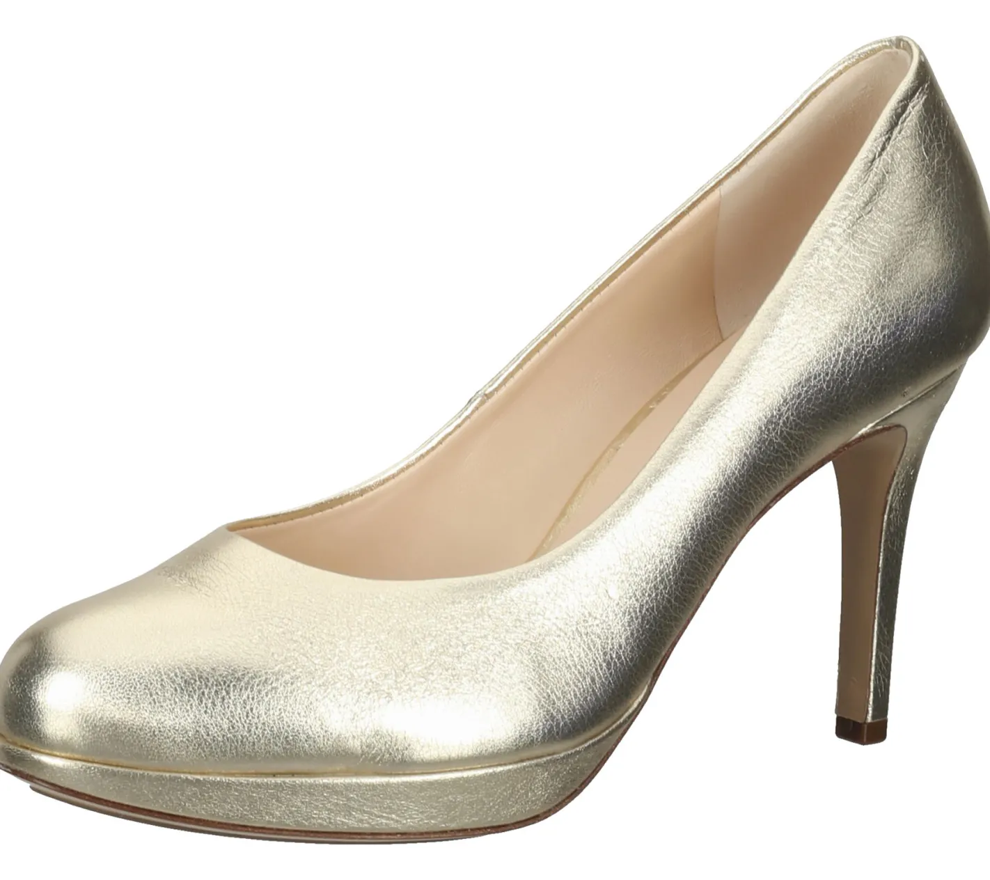 Halbschuhe & Pumps*högl Cosymetal Damen Echtleder-Pumps elegante Stilettos Abend-Schuhe 3-12 8001 7500 Platin/Gold