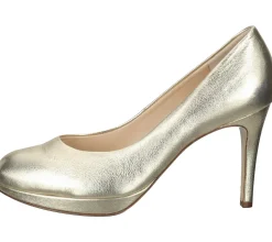 Halbschuhe & Pumps*högl Cosymetal Damen Echtleder-Pumps elegante Stilettos Abend-Schuhe 3-12 8001 7500 Platin/Gold