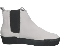 Boots & Stiefel*högl Damen Echtleder-Schuhe zeitlose Chelsea-Stiefeletten Alltags-Schuhe 2-10 3662 Grau
