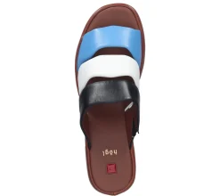 Zehentrenner & Sandalen*högl Damen Pantoletten Echtleder Plateau-Schuhe Sommer-Schuhe 3-10 2520 3999 Braun/Bunt