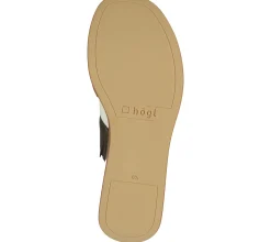 Zehentrenner & Sandalen*högl Damen Pantoletten Echtleder Plateau-Schuhe Sommer-Schuhe 3-10 2520 3999 Braun/Bunt